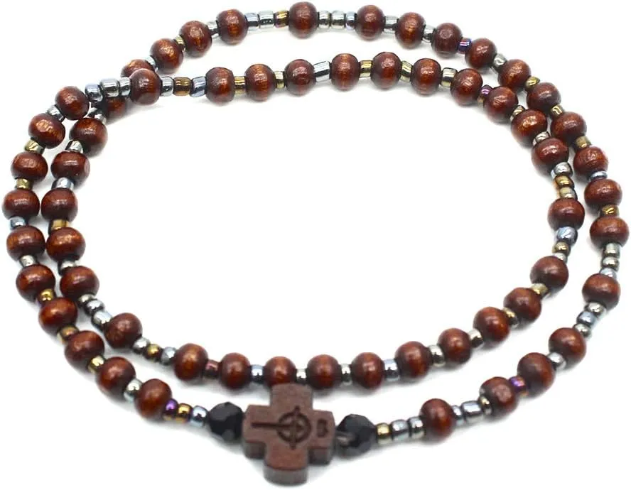 2pcs Men Beads for Bracelets Meditation Prayer Chain Catholic Chris Wood