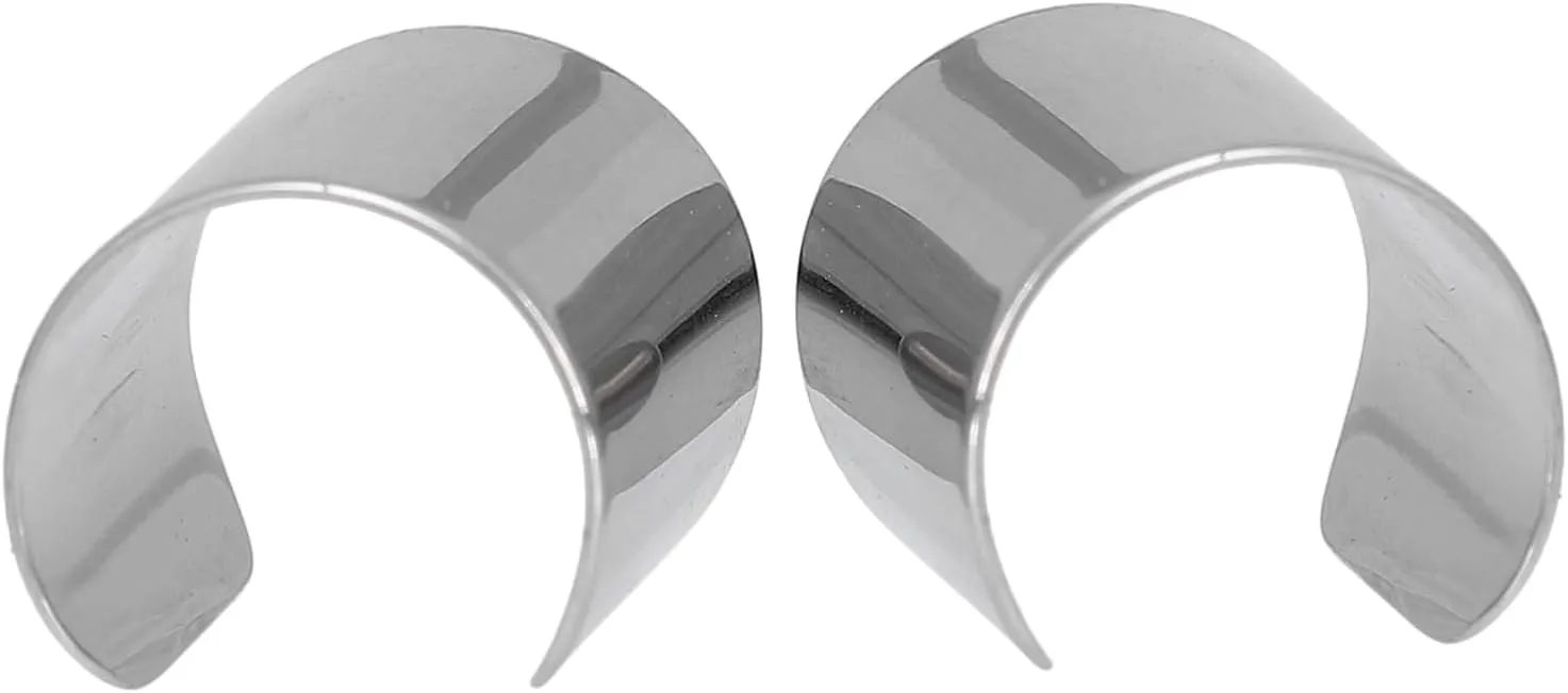 2Pcs Stainless Steel Non Piercing Ear Cuff Wraps for Men Women Fashionable Clip Earrings present for Birthdays Weddings Clubs and More