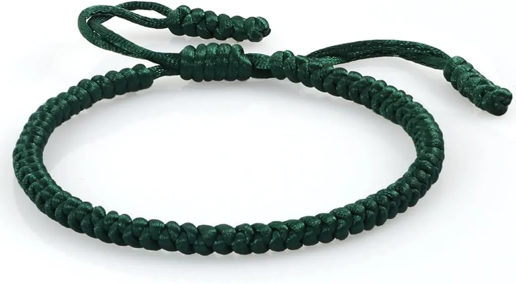2pcs/set Handmade Tibetan String Bracelet Adjustable Woven Rope Knot Buddhist Kabbalah Protection Lucky Friendship Bracelets for Mens Womens Amulet Giftting
