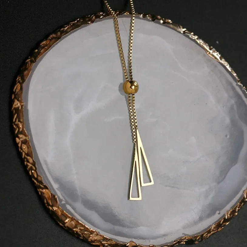 316L Stainless Steel New Fashion Upscale Jewelry Pull Adjustment Sexy Tassel Charms Chain Choker Necklaces Pendants For Women