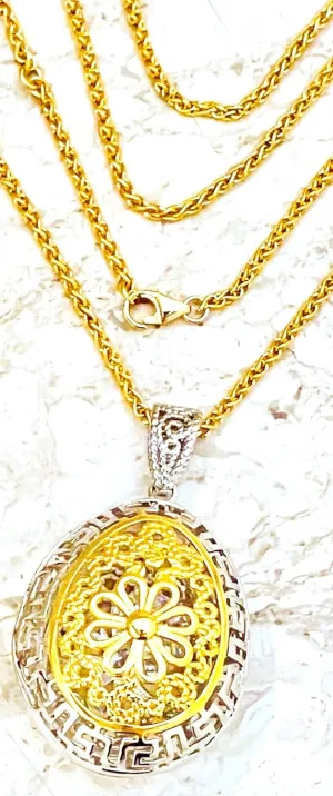 3ct DIAMOND Solitaire Necklace GOLD 925 HANDMADE SILVER Sterling Pendant VVS1 D Color 9mm Ladies Diamond Necklaces 23" Anniversary present Russian Eggs Faberge Necklace Charm Round Solitaire Jewelry