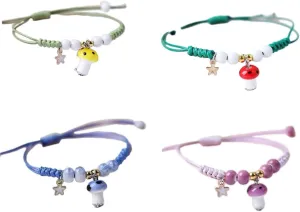 4 Pcs Unique Dinosaurs Bracelets Beaded Colorful Luck String Rope Chain Cord Thread Braided Bracelet Good Protection Friendship Wish Bracelet Jewelry for Women Men