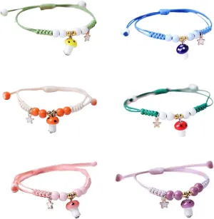 4 Pcs Unique Dinosaurs Bracelets Beaded Colorful Luck String Rope Chain Cord Thread Braided Bracelet Good Protection Friendship Wish Bracelet Jewelry for Women Men