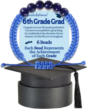 5th 6th 8th Grade Graduation Bracelets Gifts for Her Him Grad Card Congratulations Gift Graduates Cap Box Graduating Daughter Son Granddaughter Grandson Nephew Niece Bracelet Jewelry Ideas Unique