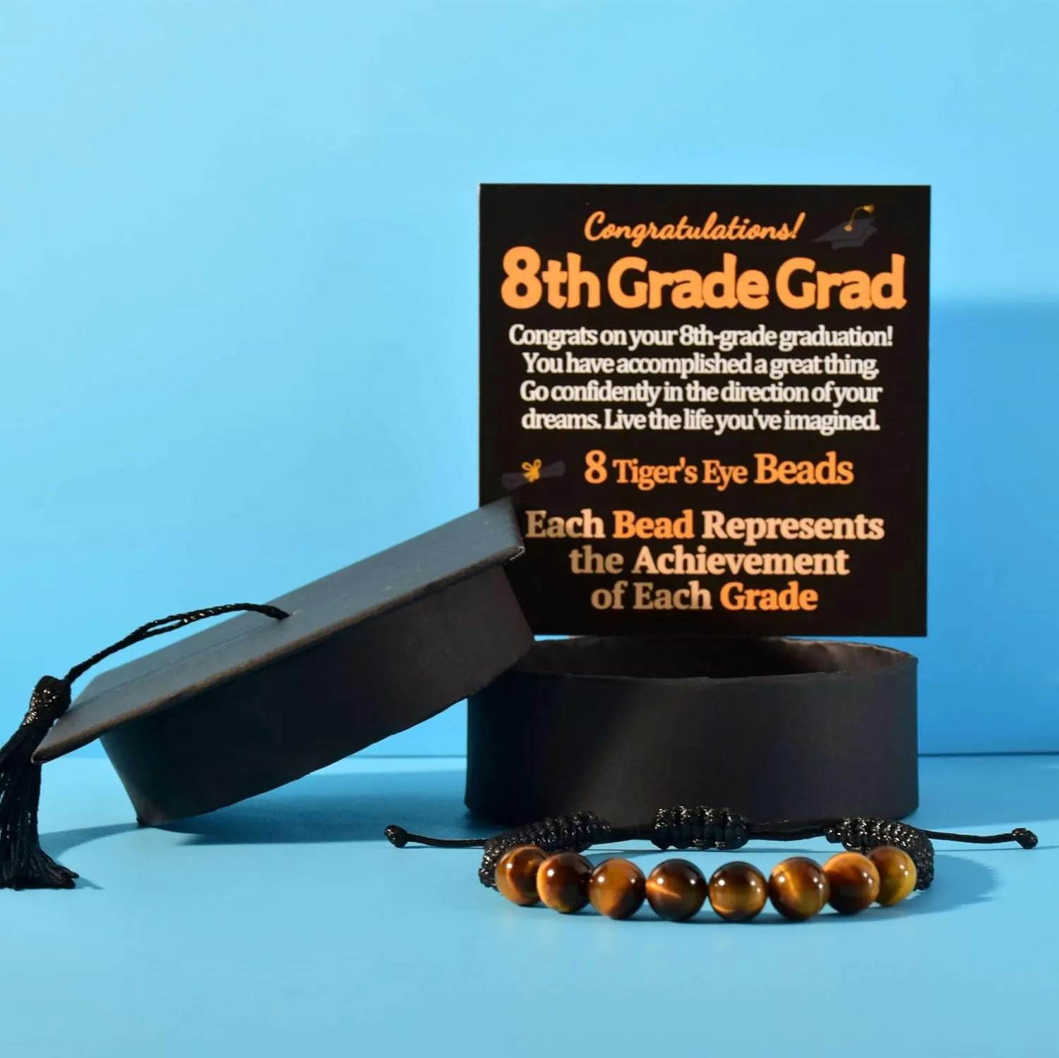 5th 6th 8th Grade Graduation Bracelets Gifts for Her Him Grad Card Congratulations Gift Graduates Cap Box Graduating Daughter Son Granddaughter Grandson Nephew Niece Bracelet Jewelry Ideas Unique
