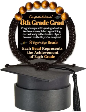5th 6th 8th Grade Graduation Bracelets Gifts for Her Him Grad Card Congratulations Gift Graduates Cap Box Graduating Daughter Son Granddaughter Grandson Nephew Niece Bracelet Jewelry Ideas Unique