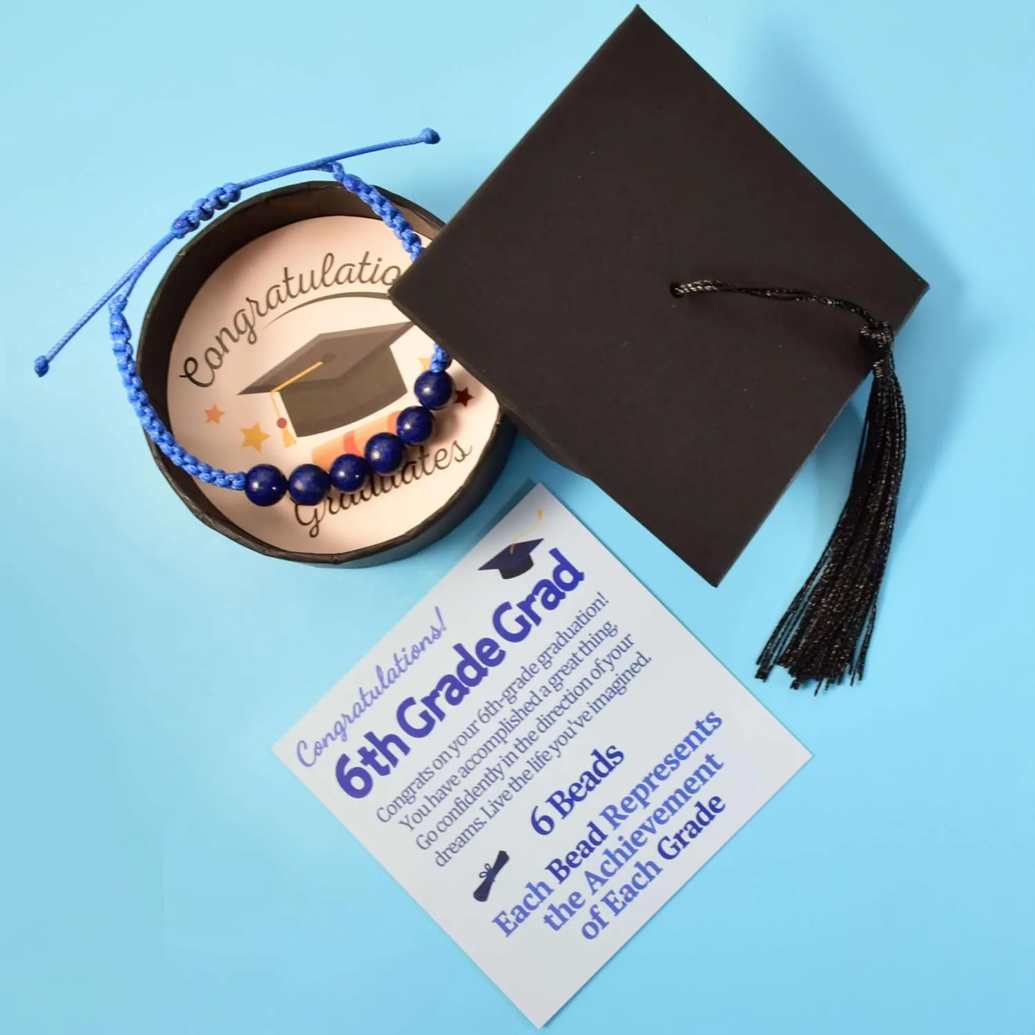 5th 6th 8th Grade Graduation Bracelets Gifts for Her Him Grad Card Congratulations Gift Graduates Cap Box Graduating Daughter Son Granddaughter Grandson Nephew Niece Bracelet Jewelry Ideas Unique