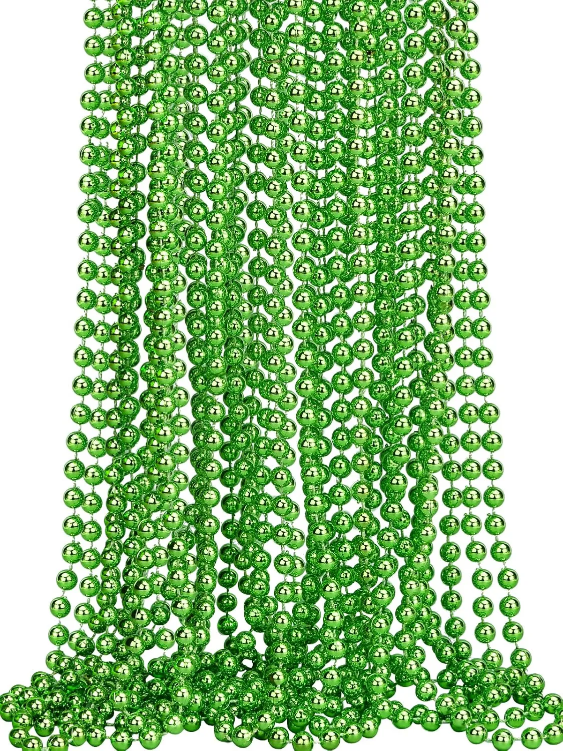 7mm Multiple Colour Faux Pearl Beads Necklaces Bulk Party Favor Plastic Play Pearl for Flapper Tea Party Gatsby 20's Wedding Decorations,32" Carnival Necklaces for Christmas Party St. Patrick's Day Costume Necklace
