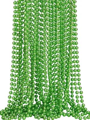 7mm Multiple Colour Faux Pearl Beads Necklaces Bulk Party Favor Plastic Play Pearl for Flapper Tea Party Gatsby 20's Wedding Decorations,32" Carnival Necklaces for Christmas Party St. Patrick's Day Costume Necklace