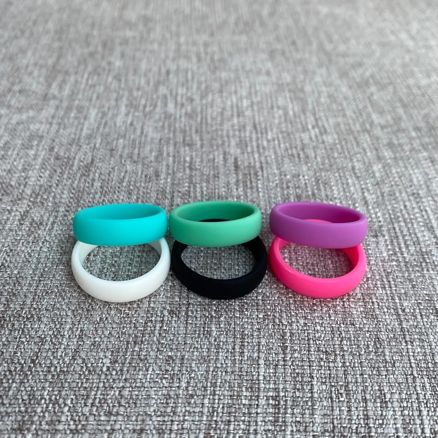 8 Colors Set-Custom Logo Text Silicone Rings 5.7mm Delicate Breathable Rubber Comfort Fit Thin Rings Wedding Band,Christian Cross Rings/Freemason Compass Symbol Masonic Rings