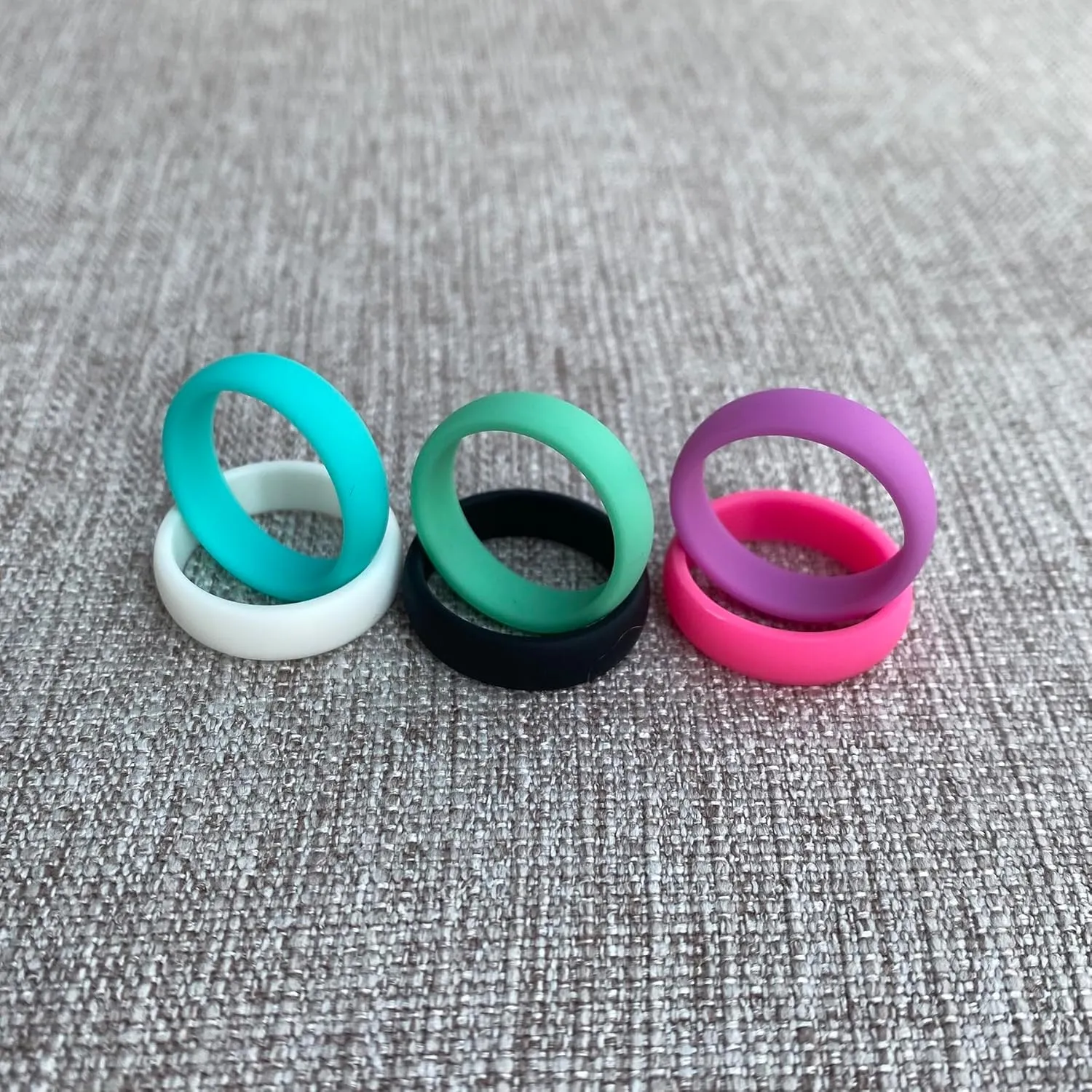 8 Colors Set-Custom Logo Text Silicone Rings 5.7mm Delicate Breathable Rubber Comfort Fit Thin Rings Wedding Band,Christian Cross Rings/Freemason Compass Symbol Masonic Rings