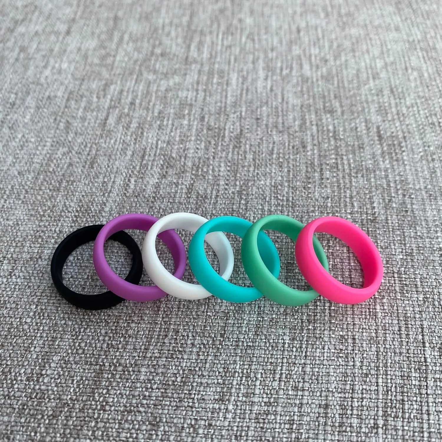 8 Colors Set-Custom Logo Text Silicone Rings 5.7mm Delicate Breathable Rubber Comfort Fit Thin Rings Wedding Band,Christian Cross Rings/Freemason Compass Symbol Masonic Rings
