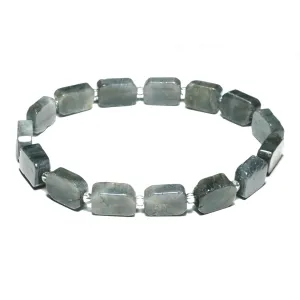 8MM Labradorite Square Bracelets for Women&Men, Unique Bracelet with Blue Light for FATIGUE & STRESS RELIEF, Good Packaged, Box & Velvet Pouch, Gift for Unisex 7.5"-8'' Wrist
