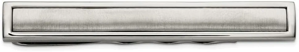 8mm Titanium Brushed and Polished Tie Bar-Tie Clip for Men