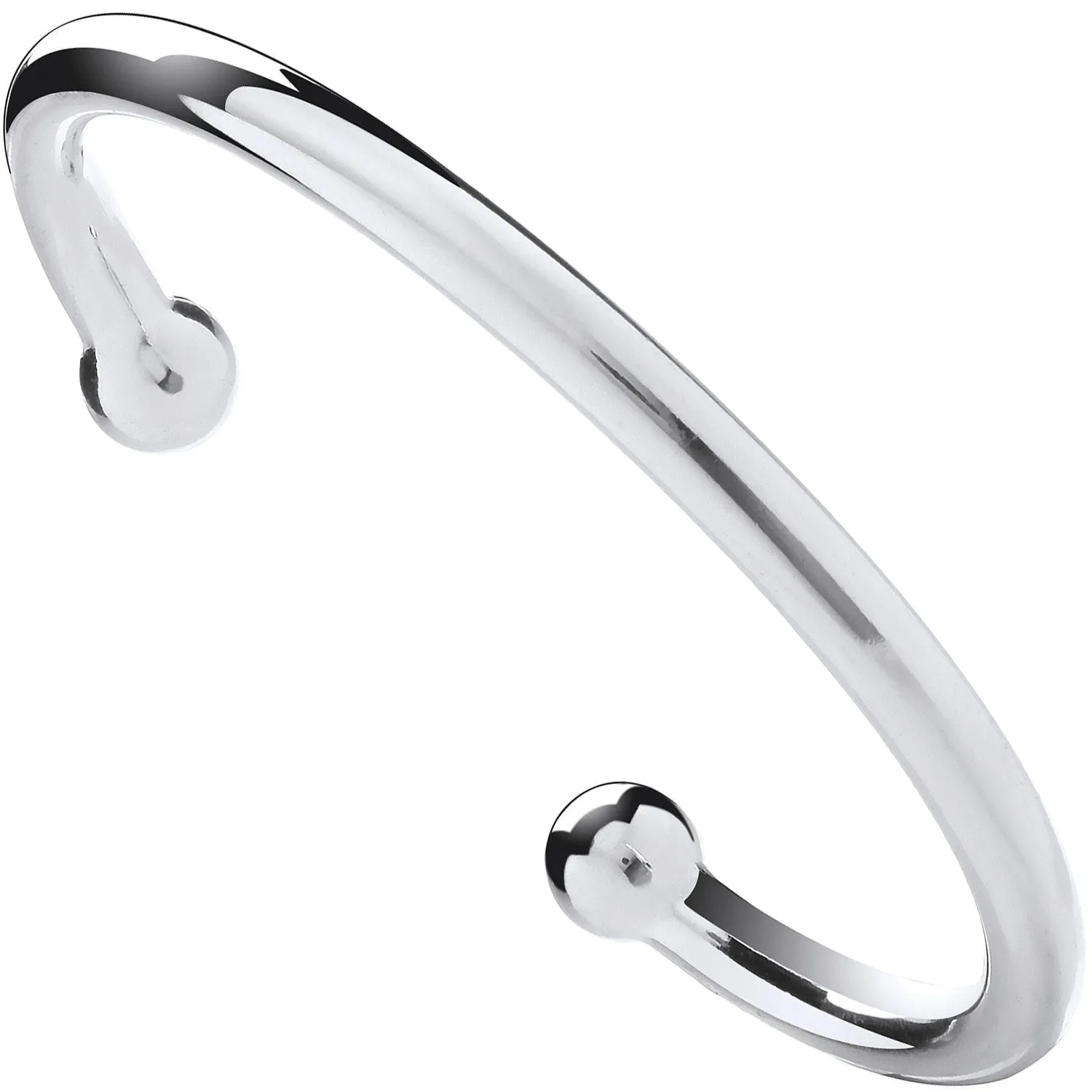 925 Sterling Silver 6mm Solid Torque Bangle 62.0g
