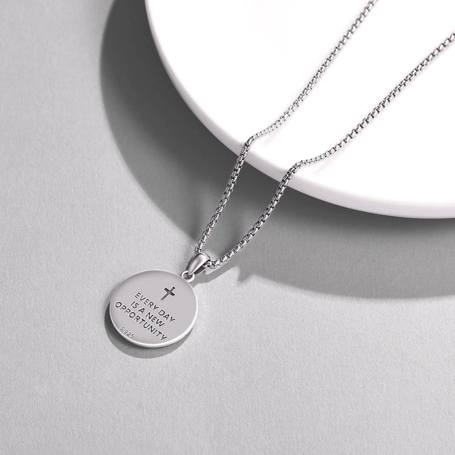 925 Sterling Silver Athlete Protect Pendant Sport Necklace with Stainless Steel Chain
