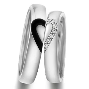 925 Sterling Silver Couples Matching Heart Couple Rings For Lovers