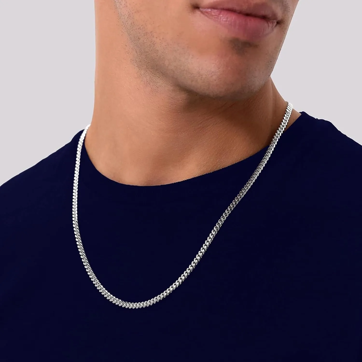 925 Sterling Silver Cuban Chain Lobster Clasp 3mm 4mm 5mm 18K Gold/Silver Cuban Link Curb Chain Necklace for Women Men Diamond Cut 16-30 Inches