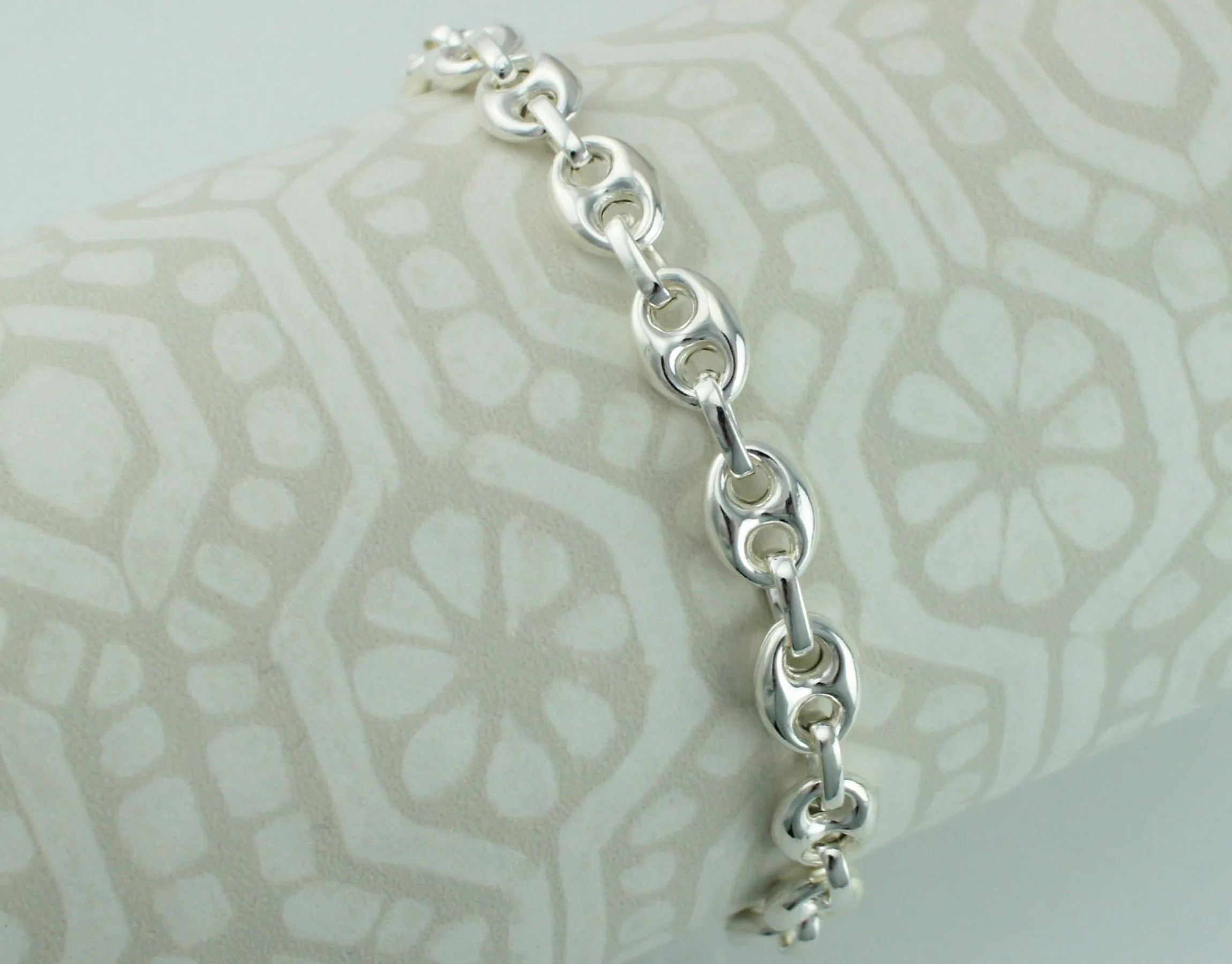 925 Sterling Silver Marine / Mariner Anchor Chain Bracelet