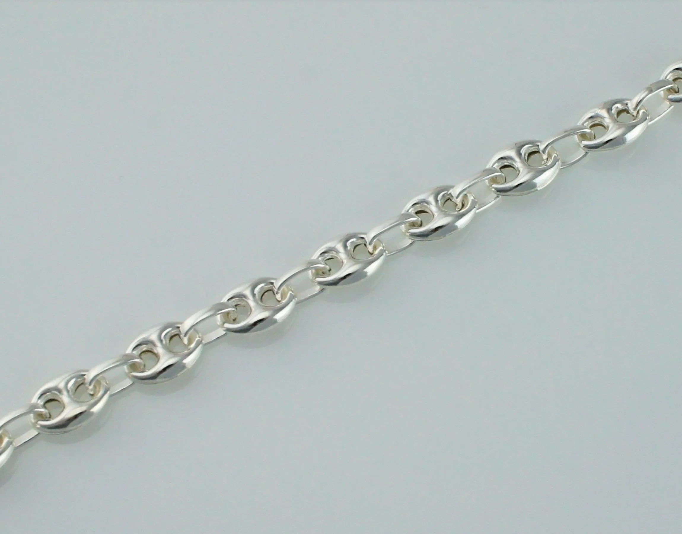 925 Sterling Silver Marine / Mariner Anchor Chain Bracelet
