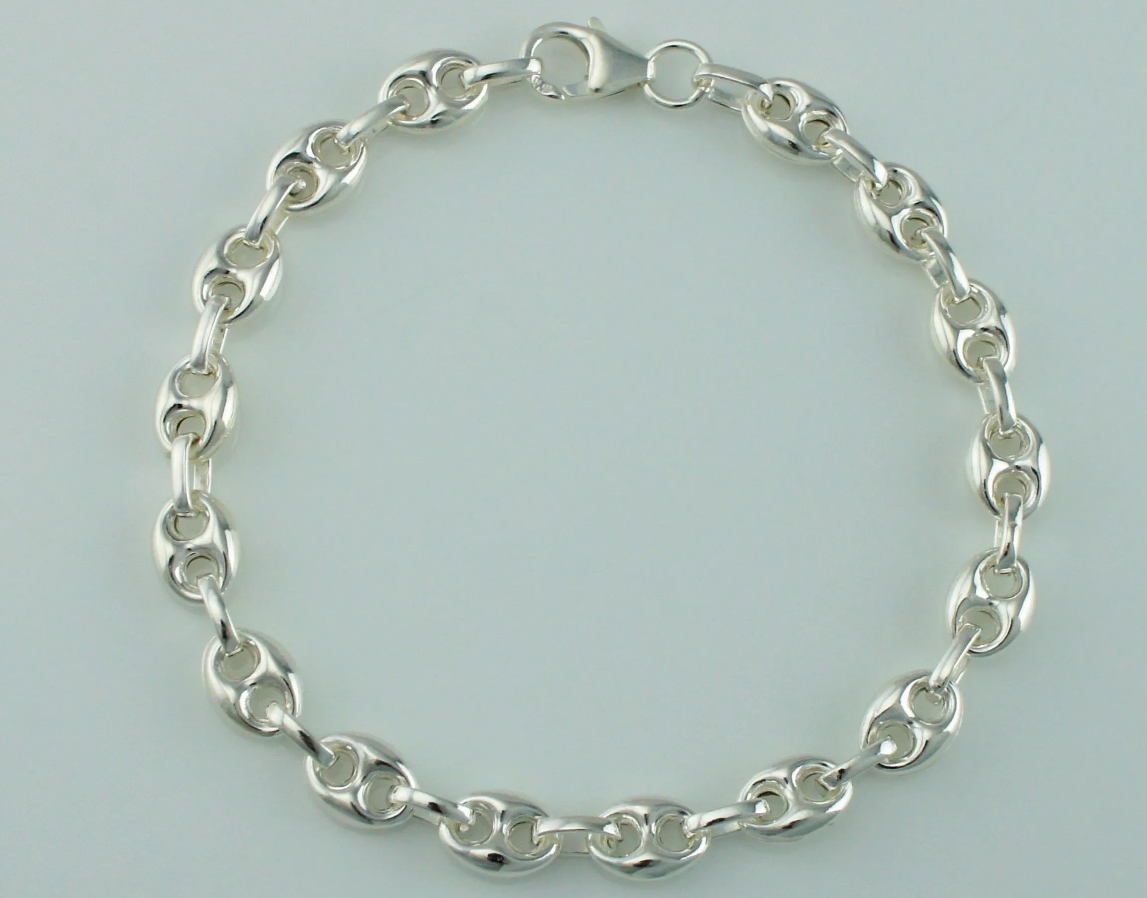 925 Sterling Silver Marine / Mariner Anchor Chain Bracelet