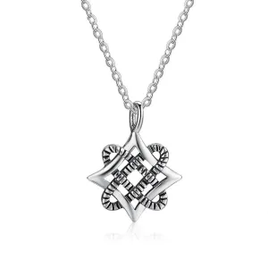 925 Sterling Silver Vintage Art Design Pendant Necklace, Fashion Party
