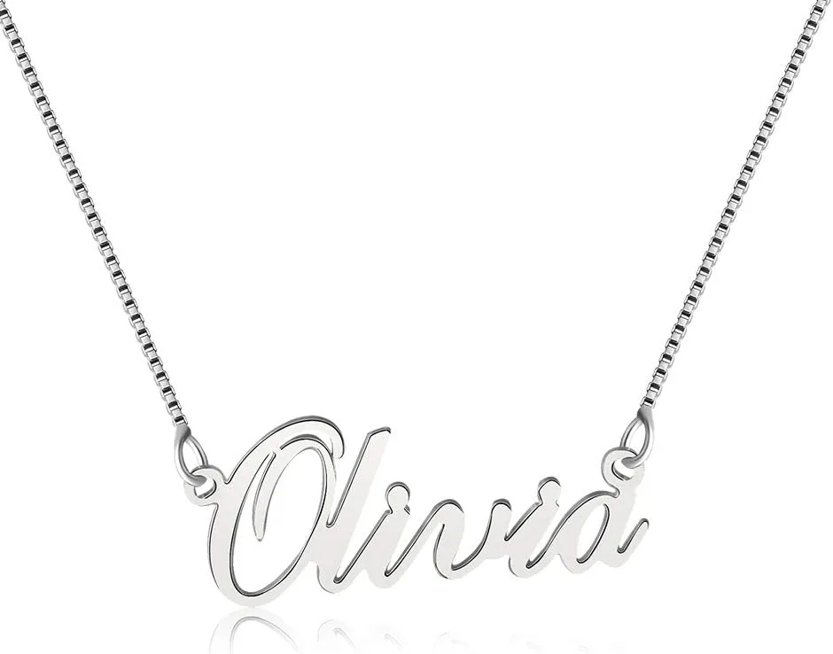 925 Sterling Sliver Custom Name Necklace Personalized Initial Necklaces Pendant Jewelry Gift for Her