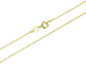 Adabele Solid 925 Sterling Silver Gold Filled Flat Cable Link Chain Necklace 1mm 1.2mm 1.3mm Thin Strong Tarnish Resistant Hypoallergenic Nickel Free Women Jewelry