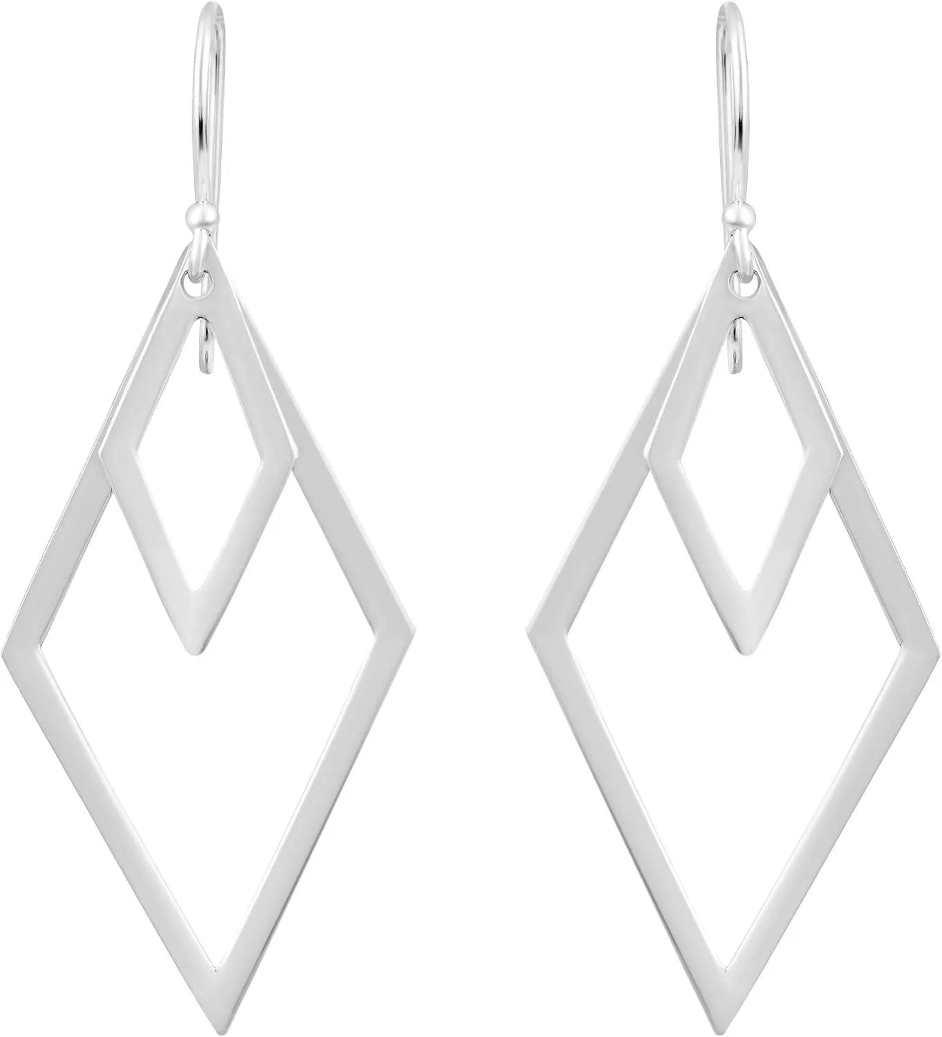 AeraVida Elegant Triangle Geometric 925 Sterling Silver Earrings | Stylish Drop Statement Earrings for Women
