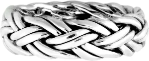 AeraVida Hand Crafted Woven Braid 7 mm Band Sterling Silver Ring | Handcrafted Sterling Silver Rings | Woven Rings for Women | Comfort Fit US Sizes 6-14