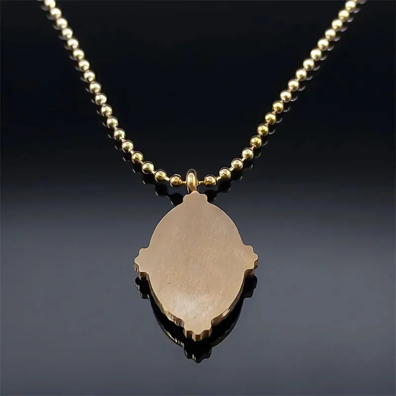 Aesthetic Cross Prayer Necklace Crystal Shell Stainless Steel  Chain Necklaces