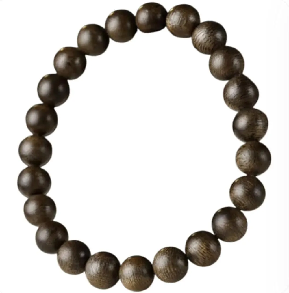 Agarwood Bracelet with Sweet Floral Fragrance Buddhist Beads Bracelet Brings Auspiciousness and Peace About 8mm