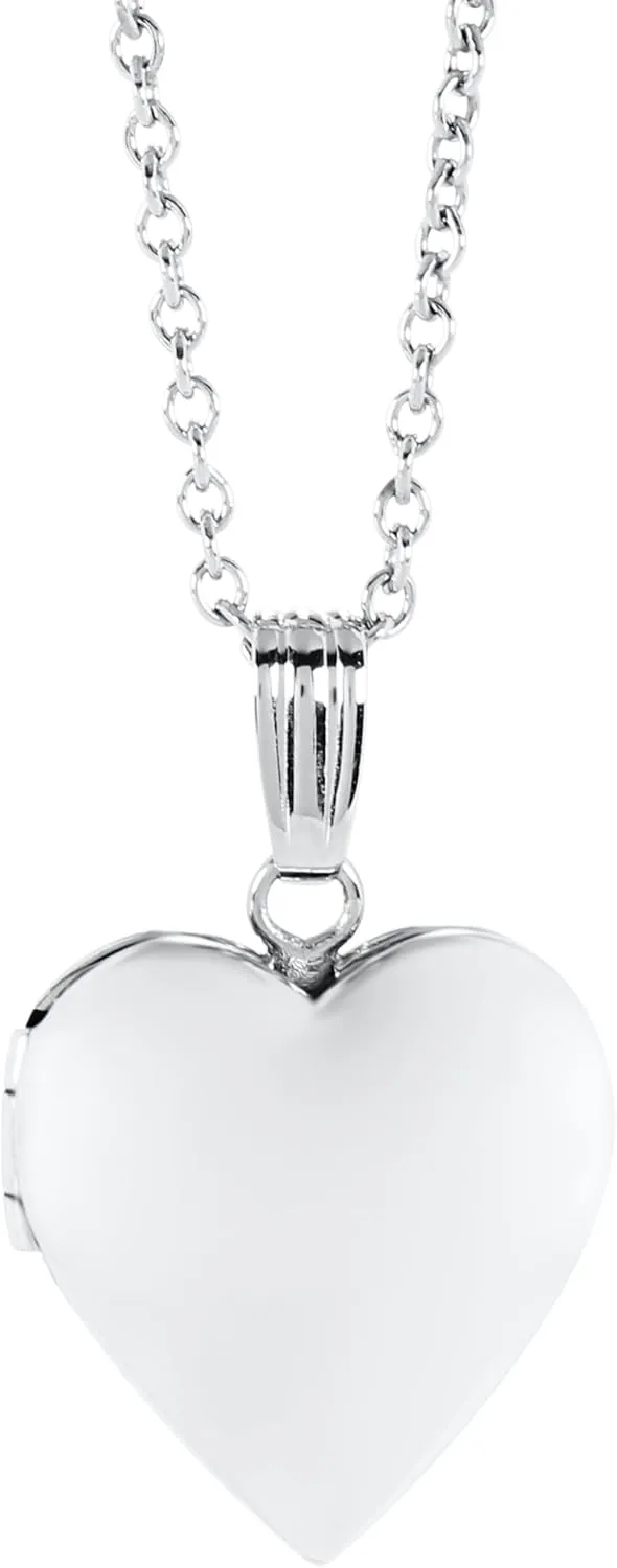 Amazon Essentials Girls Polished Heart Locket (previously Amazon Collection)