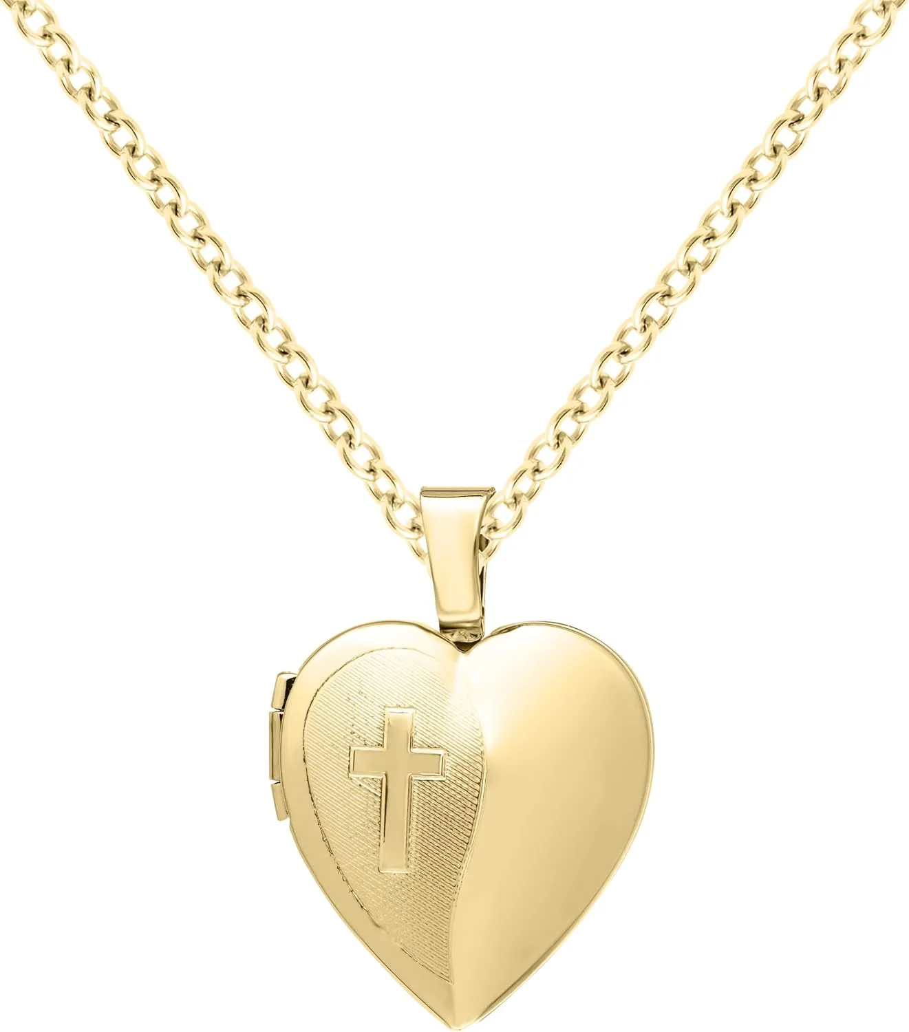 Amazon Essentials Women's Heart Shaped Polished Locket, 18" (previously Amazon Collection)
