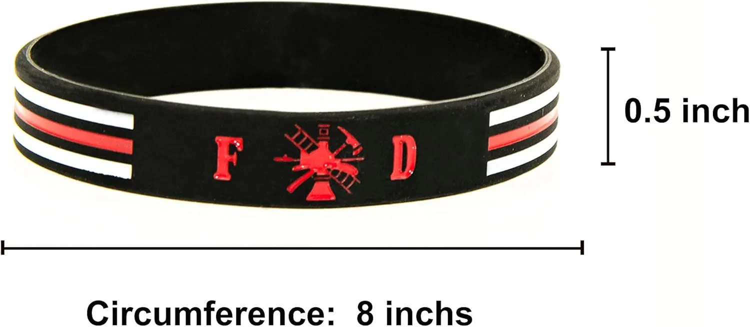 American Flag Rubber Bracelets Silicone Wristbands for Department,Officers,Veterans,American Patriots, Army fans Sport Fans Wearing and Special Gifts for Independence day