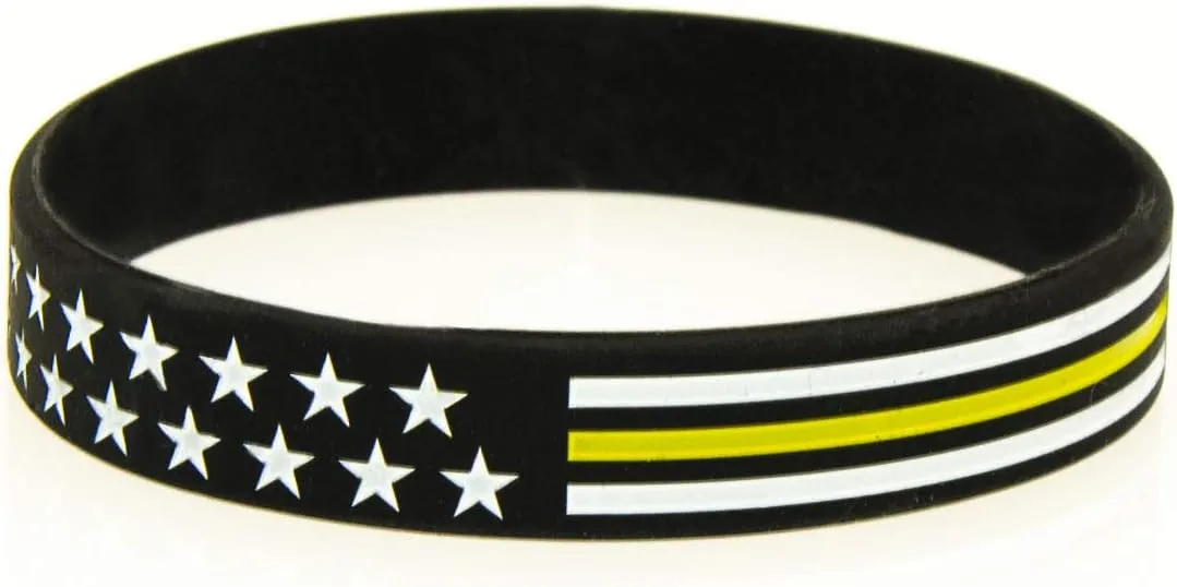 American Flag Rubber Bracelets Silicone Wristbands for Department,Officers,Veterans,American Patriots, Army fans Sport Fans Wearing and Special Gifts for Independence day