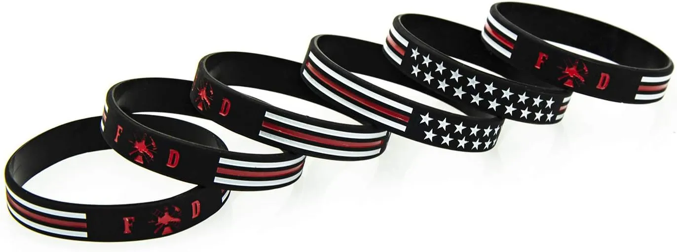 American Flag Rubber Bracelets Silicone Wristbands for Department,Officers,Veterans,American Patriots, Army fans Sport Fans Wearing and Special Gifts for Independence day