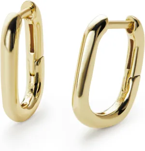 Ana Luisa Rox Rectangle Hoop Earrings for Women - Chic Small & Mini 14K Gold Plated Hoop Trendy Earrings & Silver Rhodium Plated Huggie Hoops - Hypoallergenic Tarnish-Free Water-Resistant Huggie Hoops