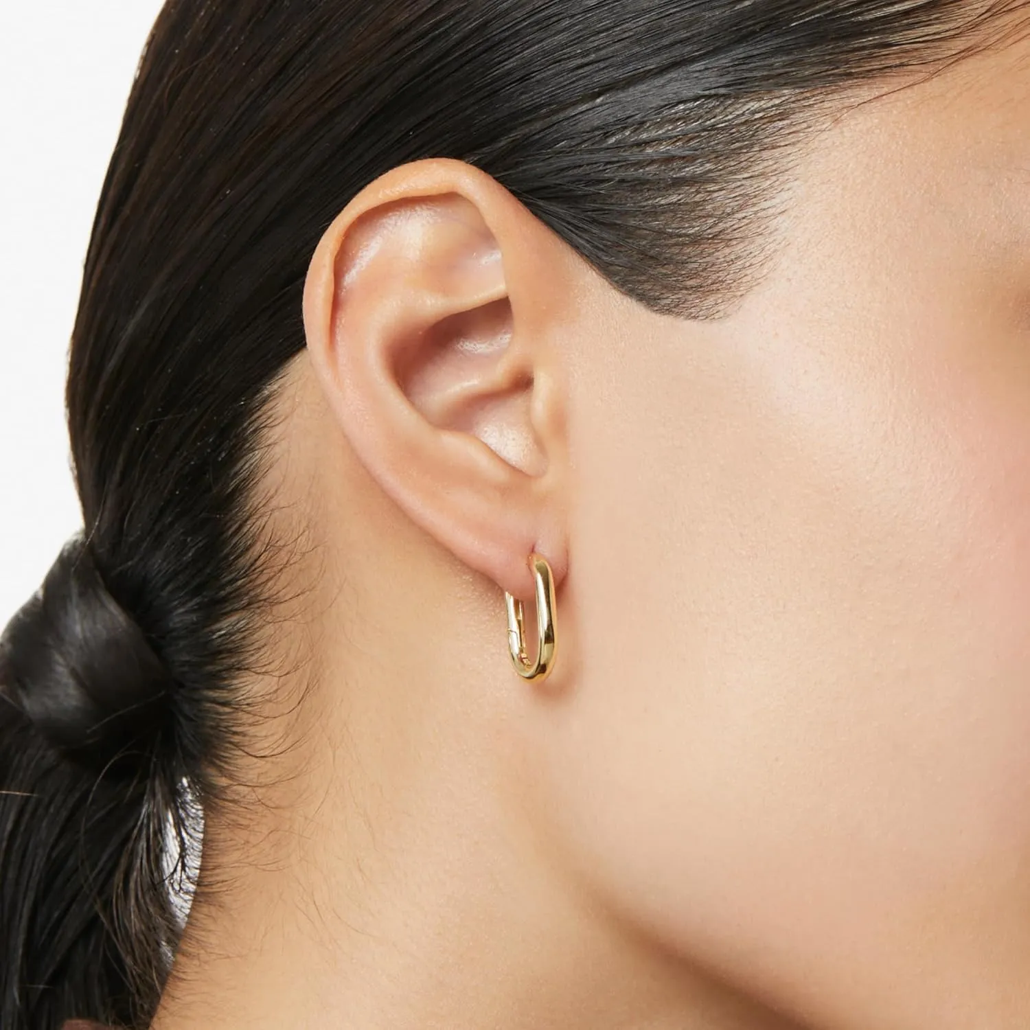 Ana Luisa Rox Rectangle Hoop Earrings for Women - Chic Small & Mini 14K Gold Plated Hoop Trendy Earrings & Silver Rhodium Plated Huggie Hoops - Hypoallergenic Tarnish-Free Water-Resistant Huggie Hoops