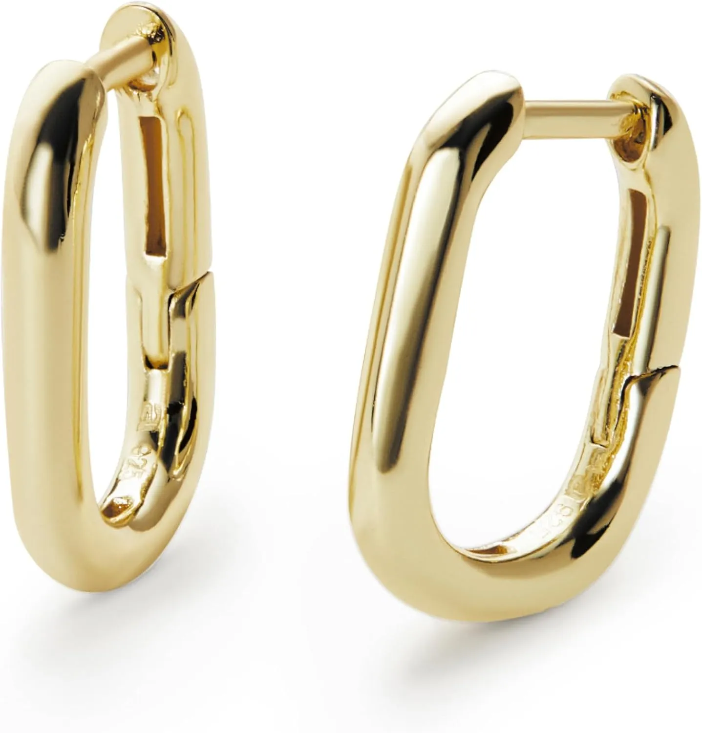 Ana Luisa Rox Rectangle Hoop Earrings for Women - Chic Small & Mini 14K Gold Plated Hoop Trendy Earrings & Silver Rhodium Plated Huggie Hoops - Hypoallergenic Tarnish-Free Water-Resistant Huggie Hoops