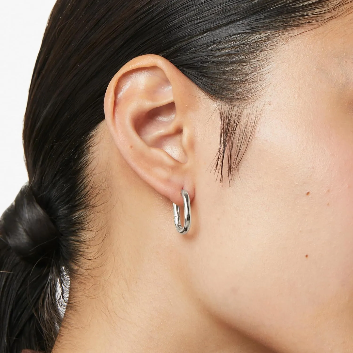 Ana Luisa Rox Rectangle Hoop Earrings for Women - Chic Small & Mini 14K Gold Plated Hoop Trendy Earrings & Silver Rhodium Plated Huggie Hoops - Hypoallergenic Tarnish-Free Water-Resistant Huggie Hoops