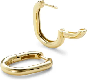 Ana Luisa Rox Rectangle Hoop Earrings for Women - Chic Small & Mini 14K Gold Plated Hoop Trendy Earrings & Silver Rhodium Plated Huggie Hoops - Hypoallergenic Tarnish-Free Water-Resistant Huggie Hoops