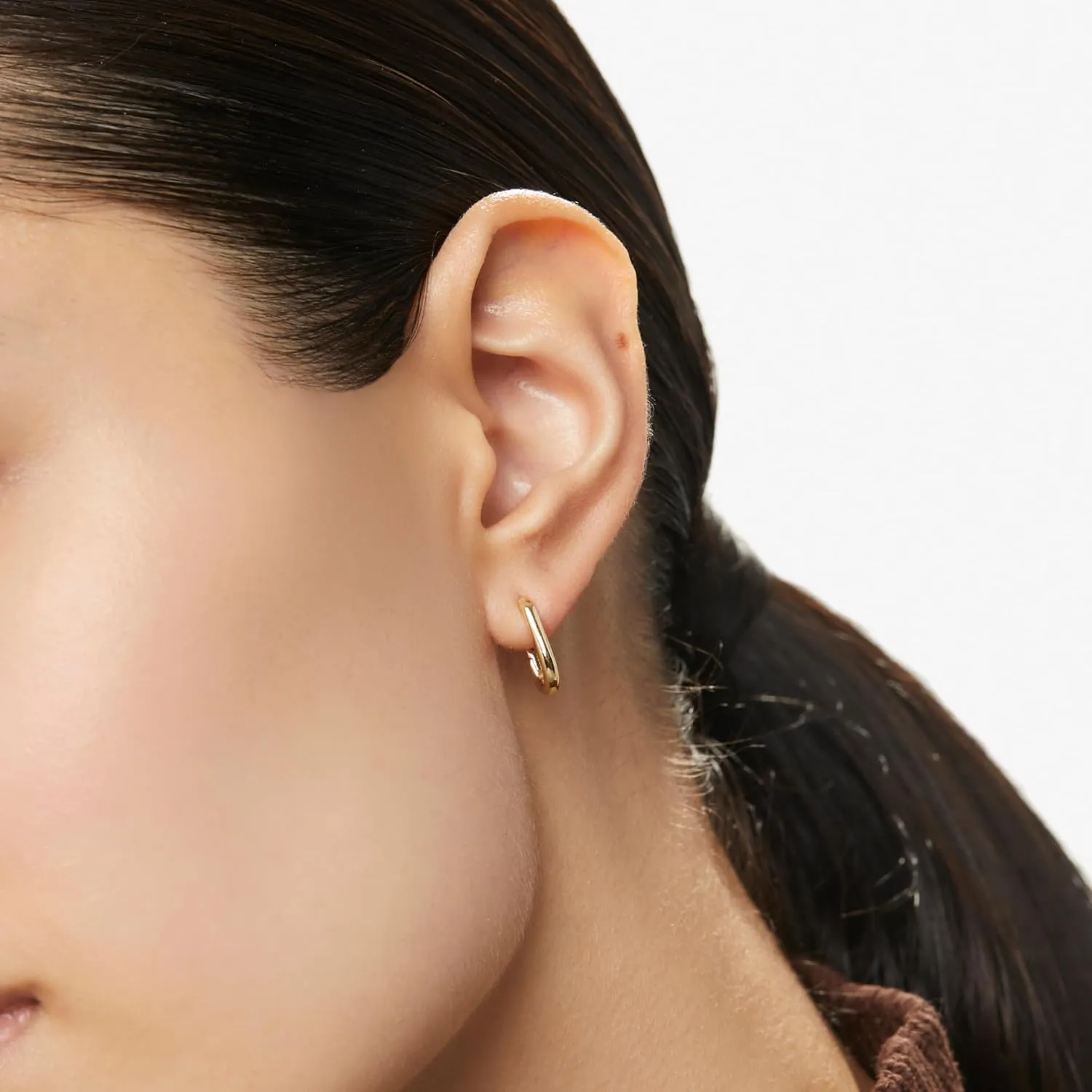 Ana Luisa Rox Rectangle Hoop Earrings for Women - Chic Small & Mini 14K Gold Plated Hoop Trendy Earrings & Silver Rhodium Plated Huggie Hoops - Hypoallergenic Tarnish-Free Water-Resistant Huggie Hoops