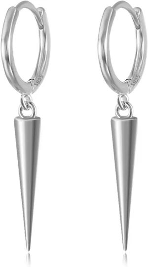 ANDPAI Chic Unique Personalized Punk Minimalist Spike Dangle Drop Hoop Earrings for Women Men Sterling Silver Hypoallergenic Charms Hoops Cuff Cartilage Geometric Huggie Earrings