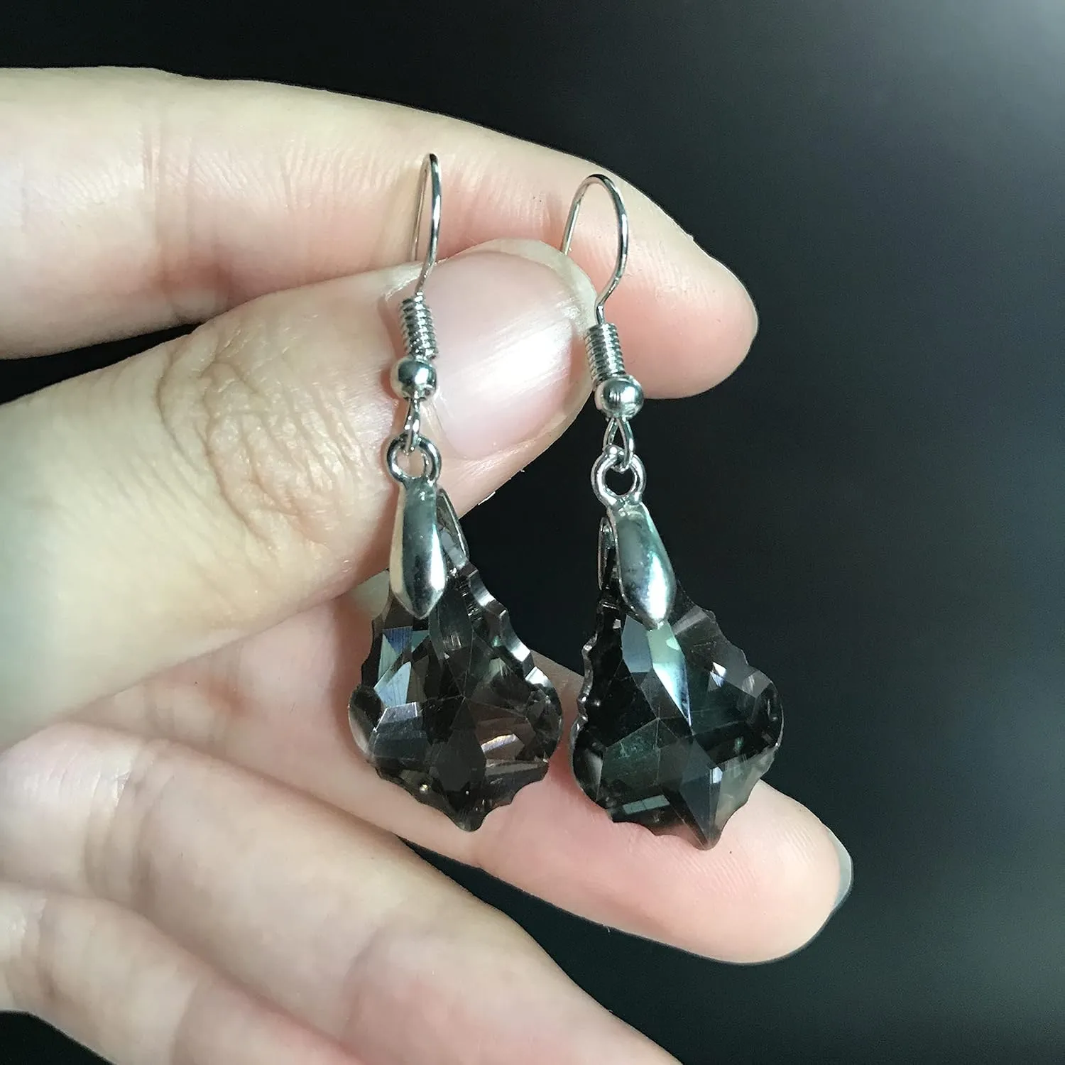 ANDPAI Unique Sparkly Multi-color Crystal Teardrop Dangle Drop Earrings Rainbow Crystal Geometry Earrings for Women Statement Chic Charm Jewelry Gifts