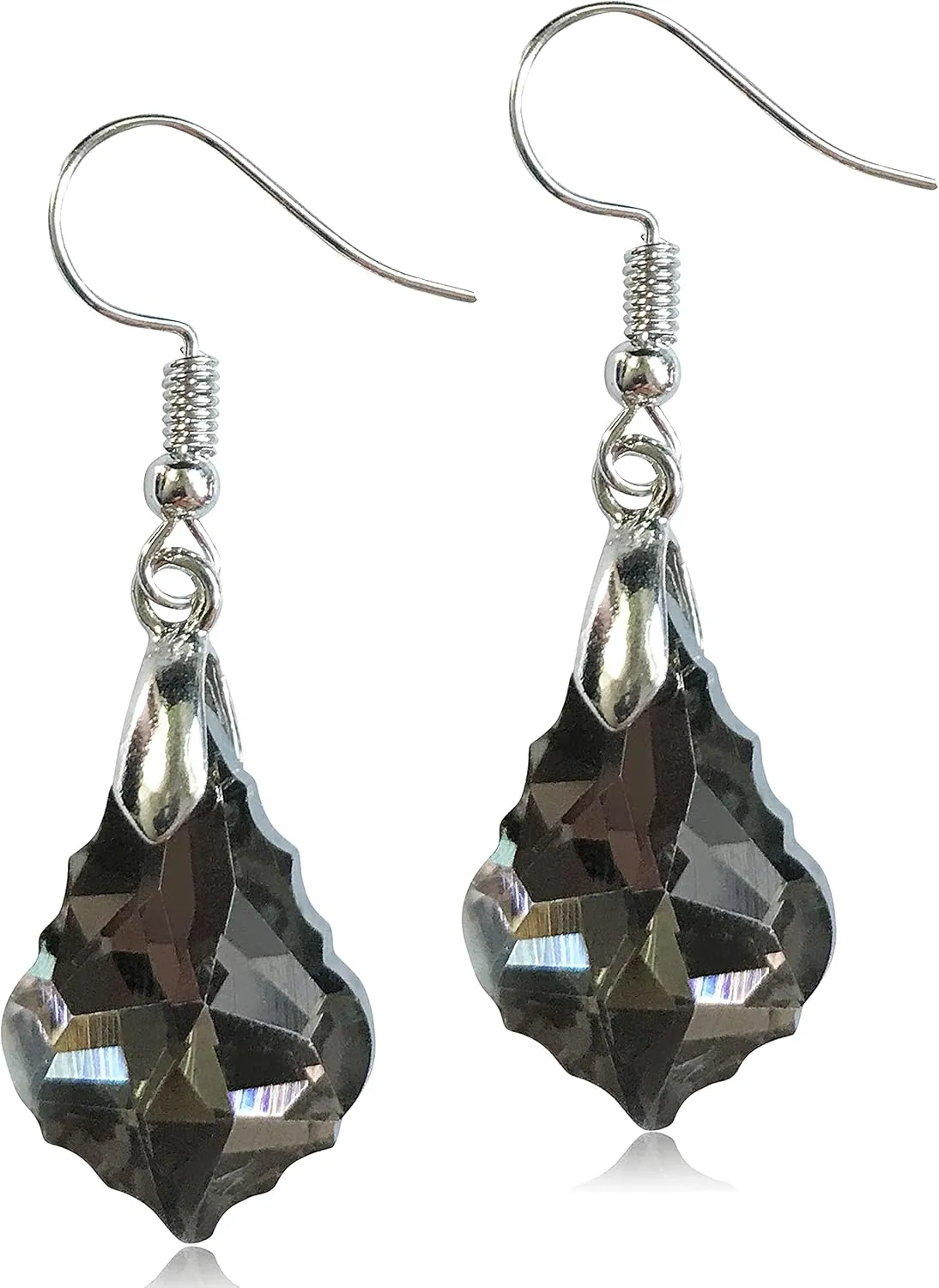 ANDPAI Unique Sparkly Multi-color Crystal Teardrop Dangle Drop Earrings Rainbow Crystal Geometry Earrings for Women Statement Chic Charm Jewelry Gifts