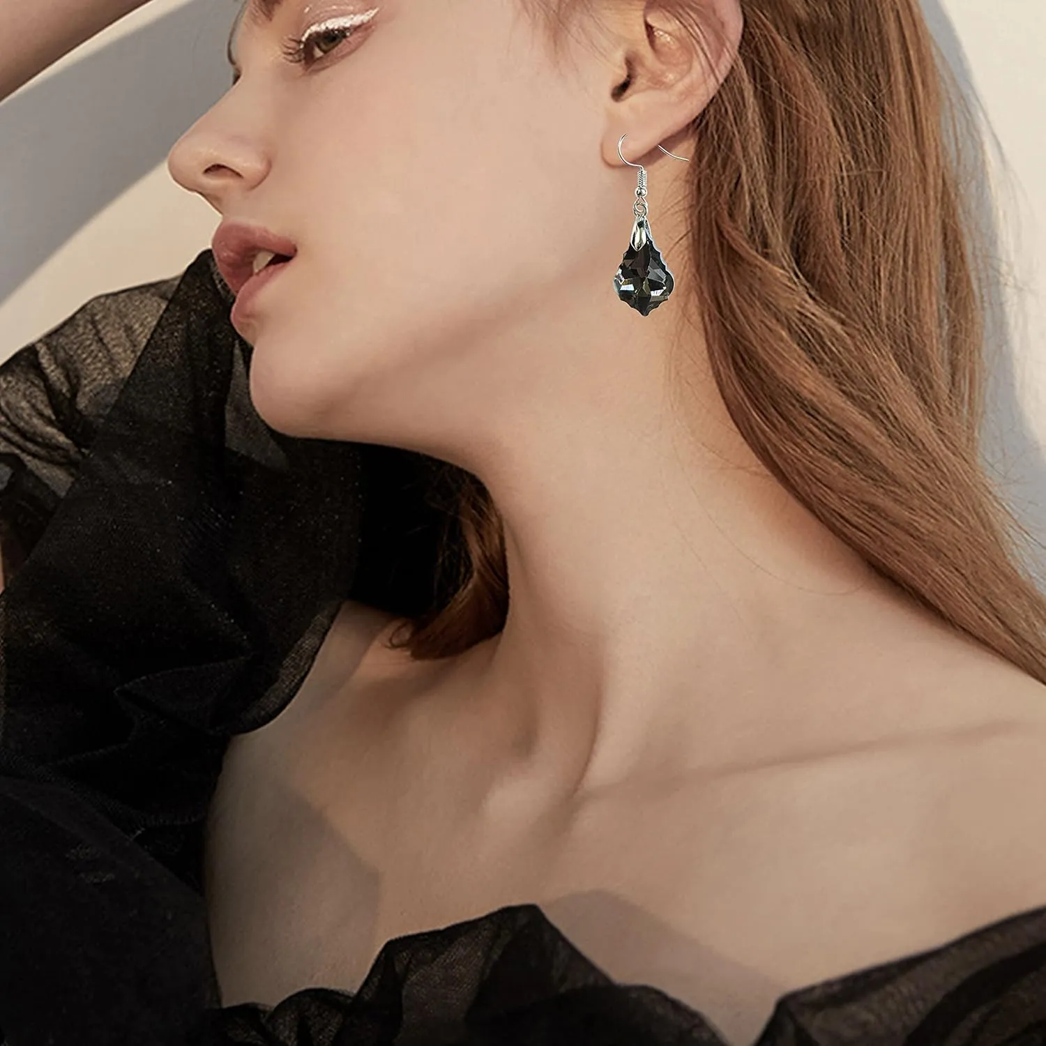 ANDPAI Unique Sparkly Multi-color Crystal Teardrop Dangle Drop Earrings Rainbow Crystal Geometry Earrings for Women Statement Chic Charm Jewelry Gifts