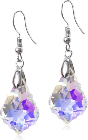 ANDPAI Unique Sparkly Multi-color Crystal Teardrop Dangle Drop Earrings Rainbow Crystal Geometry Earrings for Women Statement Chic Charm Jewelry Gifts