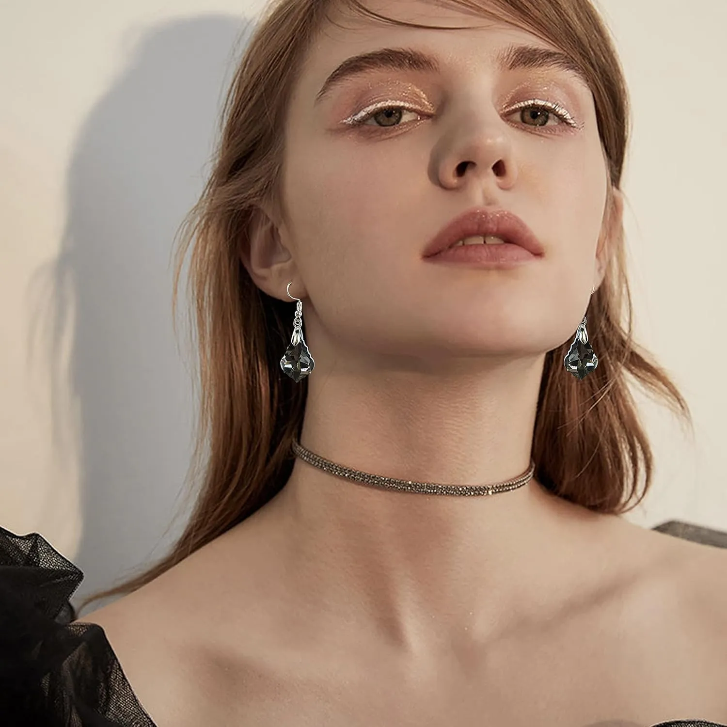 ANDPAI Unique Sparkly Multi-color Crystal Teardrop Dangle Drop Earrings Rainbow Crystal Geometry Earrings for Women Statement Chic Charm Jewelry Gifts