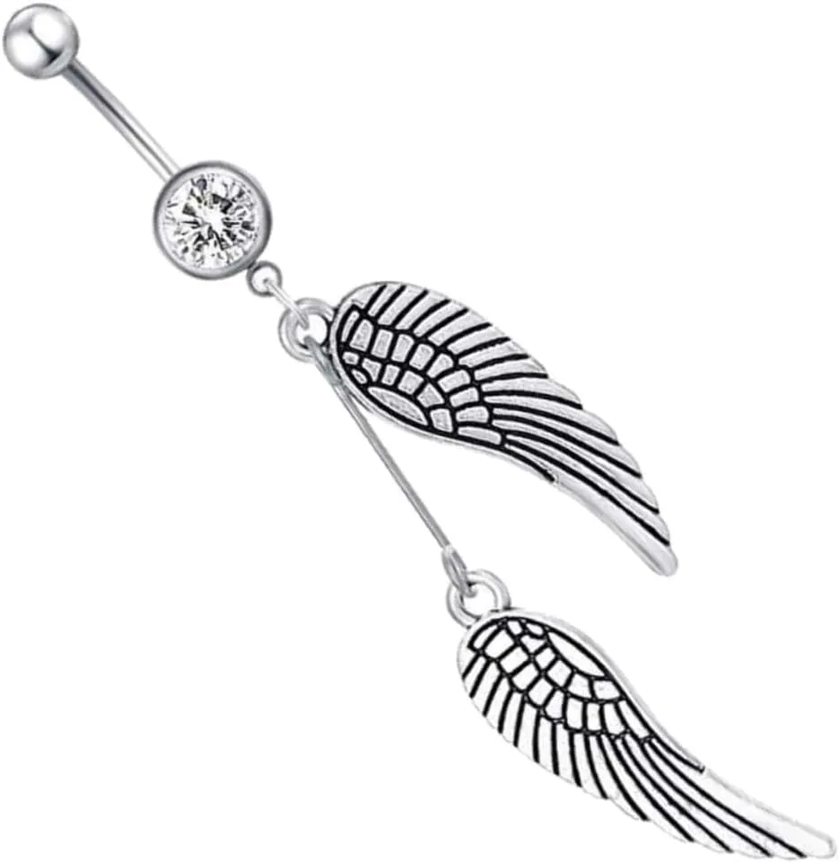Angel Wing Ring Belly Button Piercing Jewelry Fashionable Wing Shaped Belly Ring Perfect for All Occasions